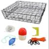 KUFA Sports Vinyl Coated 28"x28"x12" Crab Trap & Accessory Kit (100' Non-Lead Sinking Line, Caliper,Harness,Bait Case & 13" Red/White Float) S70+CAS34 view 1