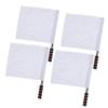 4 pcs Hand Signal Flags Stainless Steel Pole Match Solid Color Flag for Football White view 2