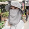 Womens Summer Sunhat Wide Brim Roll Up Sun Visor Hat with Neck Shield Cover Outdoor Cycling UV Sun Protection Block Hat Gray-a view 2