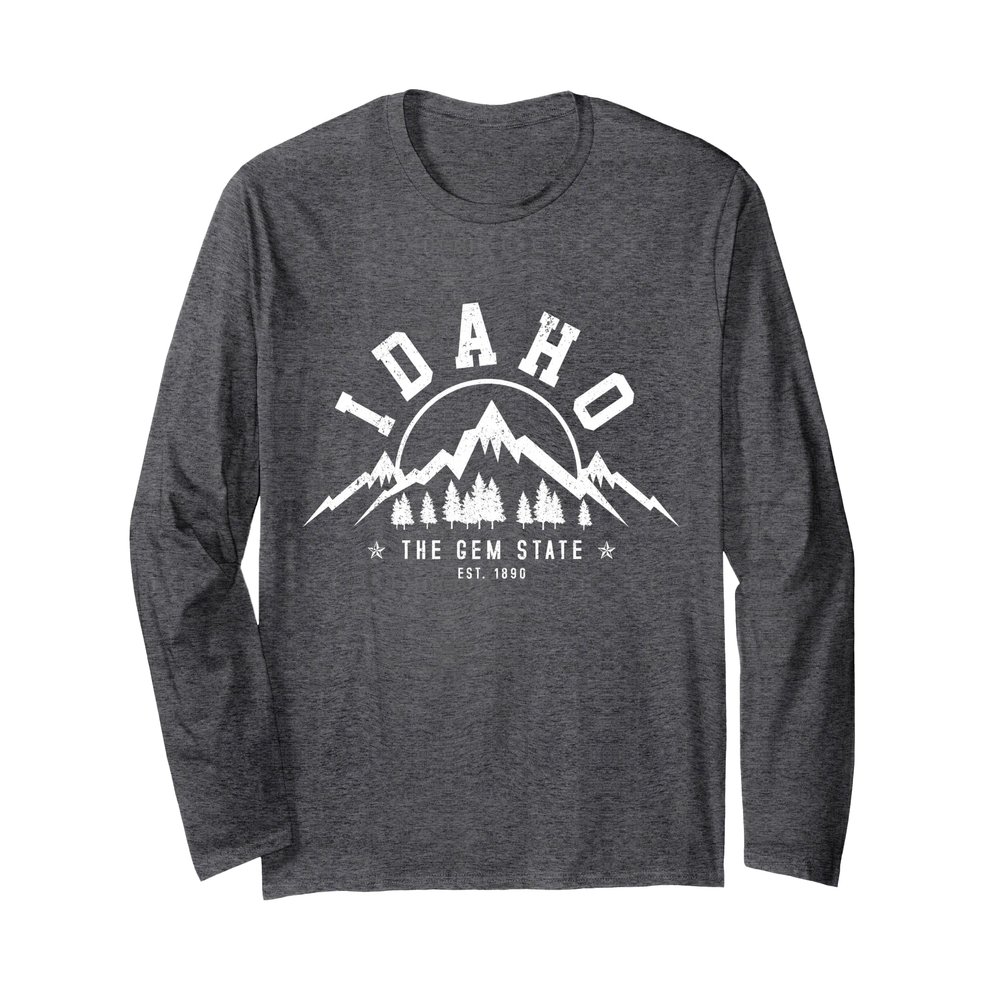 Idaho - The Gem State Est. 1890 Vintage Mountains Gift Long Sleeve T-Shirt