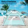 WhiteFang Deluxe XL Pop Up Beach Tent Sun Shade Shelter for 3-4 Person, UV Protection, Extendable Floor with 3 Ventilating Windows Plus Carrying Bag, Stakes, and Guy Lines (Mint Green) view 4