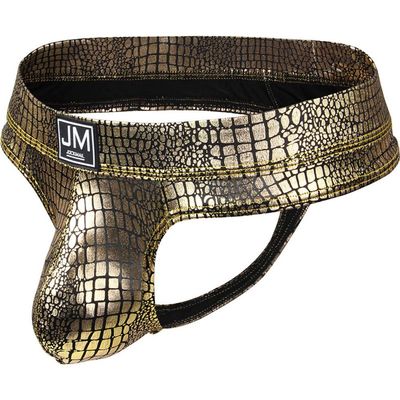 JOCKMAILSexy Men Underwear Jockstrap Snakeskin men hot Gay Men Underwear (X-Large, Gold)