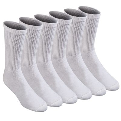 Dickies Men's All Purpose Cushion Crew Socks (6/12 Pairs), White (6 Pairs), Shoe Size: 12-15