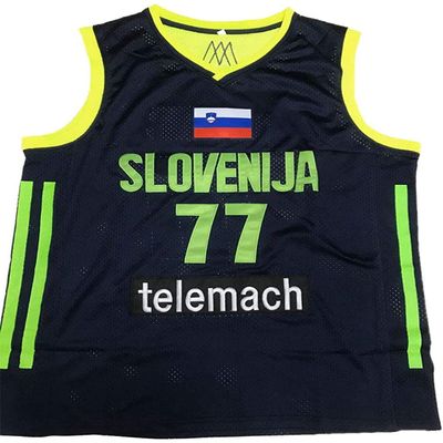 Luka Doncic Stitch Euro Basketball Jersey League Patch Neon XS-3XL (XS)