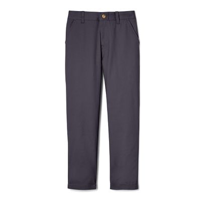 French Toast Boys' Adjustable Waist Stretch Straight Fit Chino Pant, School Uniform Grey, 12 Husky