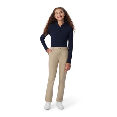 French Toast Girls' Twill Pull-On Pant (Standard & Plus), School Uniform Khaki, 20