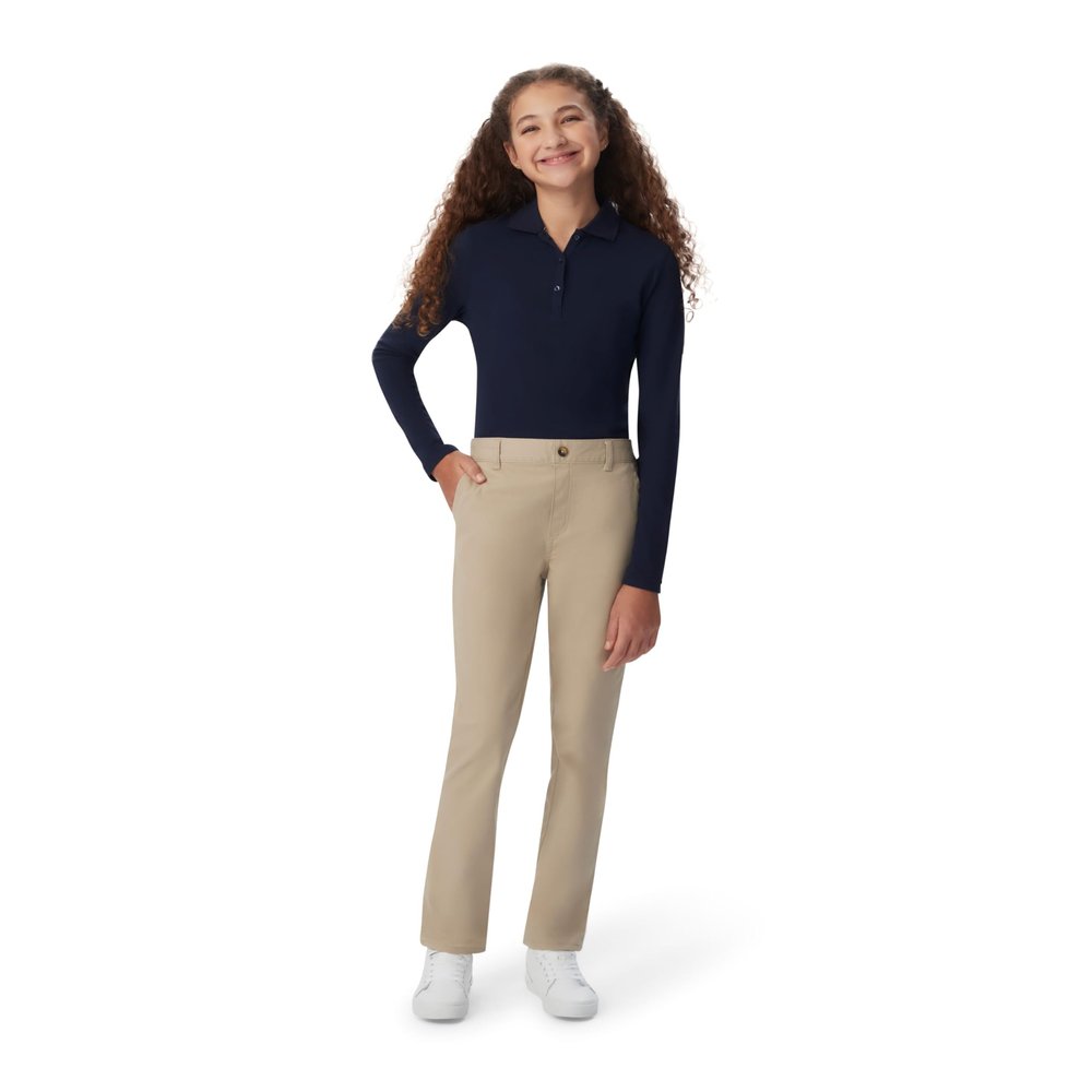 French Toast Girls' Twill Pull-On Pant (Standard & Plus), School Uniform Khaki, 20