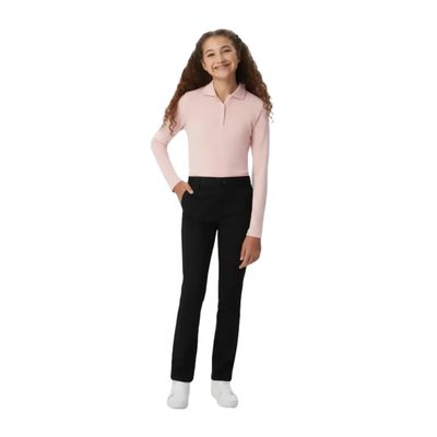 French Toast Girls' Twill Pull-On Pant (Standard & Plus), School Uniform Black, 6X
