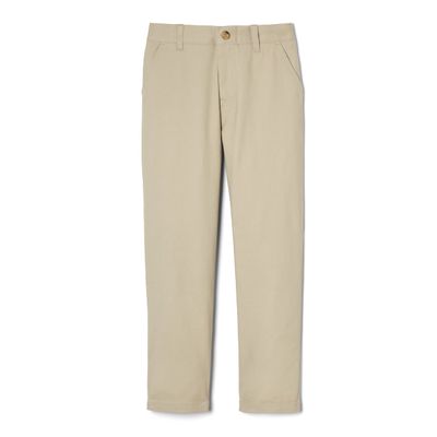 French Toast Boys' Adjustable Waist Stretch Straight Fit Chino Pant, School Uniform Khaki, 6