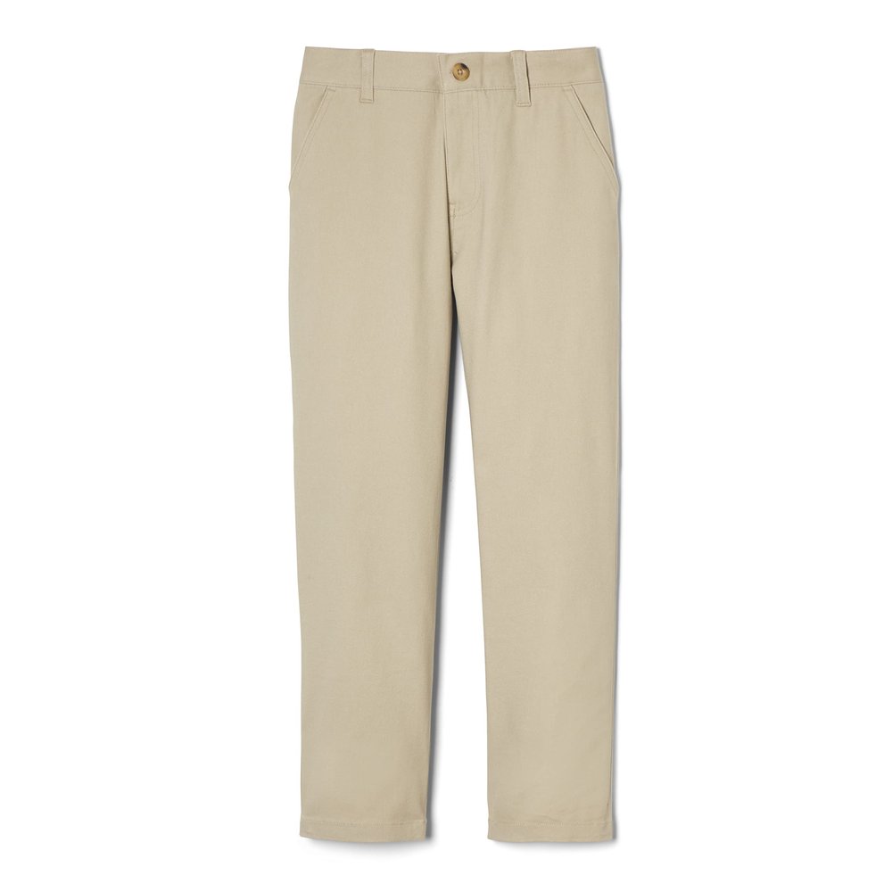 French Toast Boys' Adjustable Waist Stretch Straight Fit Chino Pant, School Uniform Khaki, 6