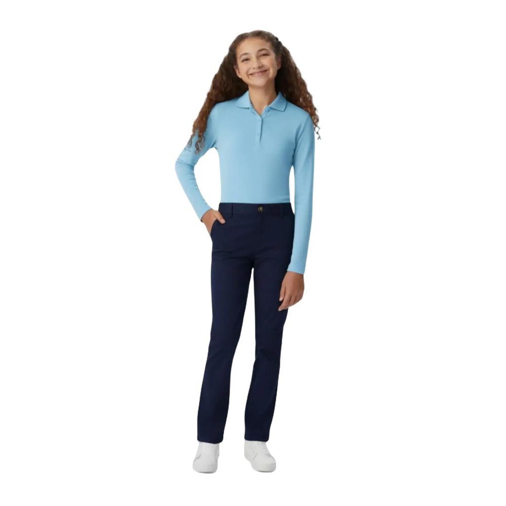 French Toast Girls' Twill Pull-On Pant (Standard & Plus), School Uniform Navy, 12