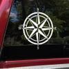 Minglewood Trading Gold - Compass Rose Vinyl Decal V4 -Travel Wander Adventure - Die Cut Sticker - 15w x 15h inches view 1