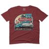0270. Vintage Retro Route 66 California Republic car Cool cali car for Men T Shirt (Maroon, 2X Largel) view 1
