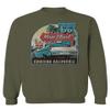 0270. Vintage Retro Route 66 California Republic car Cool cali car Men's Crewneck Sweatshirt (Olive, Small) view 1