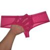 Jaxu Men's Mesh Transparent Boxers Thong Trunks Pouch Sexy Guys Underwear Boxer Brief Pants Pink X view 4