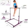 Athletic Bar Gymnastics Kip Bar Horizontal Bar Professional Junior Gymnastic Training High Bar Asymmetric Bar 13 Level Height Adjustable Expandable 3 to 5 FT Indoor Outdoor Use (Purple) view 2