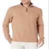 Amazon Essentials Men's Long-Sleeve Quarter-Zip French Rib Sweater Sweater, -Camel Heather, Large view 1
