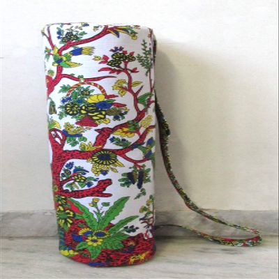 INDIAN CRAFT CASTLE ICC Yoga Mat Bag Carrier Full-Zip Exercise Yoga Mat Carry Bag for Women Men with Multi-Functional Storage Pockets and Adjustable Shoulder Strap 26X6 Inches White Tree Of Life