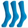 AWS/American Made Solid Cotton Cushion Crew Socks for Women 3 Pairs Casual Socks (Turquoise, 5-10) view 1