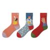 Couple spring and autumn new cartoon personality embroidered tube socks thin sports retro student stockings-Couples One Size [Suitable for 36-43 yards]_9623 Three Double Gift Box