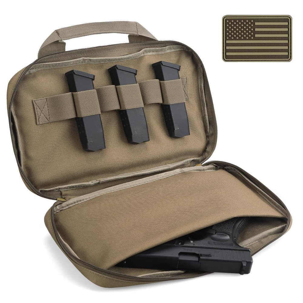 LIVANS Tactical Pistol Gun Case, Padded Handgun Case Double Pistol Wallet Handgun Pistol Soft Cases Rectangle Handguns Pouches