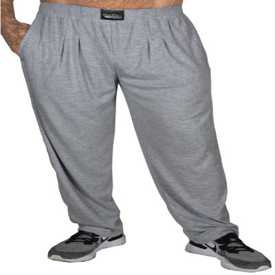 Crazee Wear Heather Grey Baggy Sweatpants, Loose Fit Gym Workout Pants with Two Front Pockets