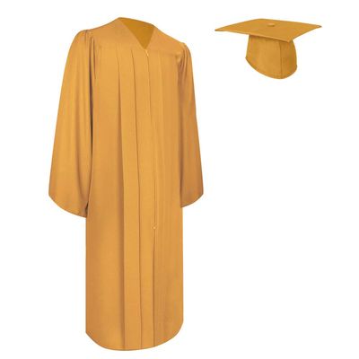 Endea Graduation Matte Cap and Gown (Gold, 48XL (5'3'' - 5'5'') Fullfit)