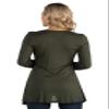 24seven Comfort Apparel Long Sleeve Solid Color Swing Style Flared Maternity Tunic Top Olive view 3