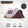 EchoSmile Instant Pop Up Camping Tent, 2/4/6 Person, Easy Setup Tent, Water Resistant Dome, Portable with Carry Bag view 2