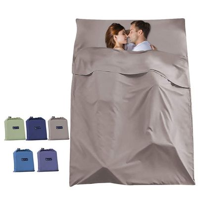 Sleeping Bag Liners SOMOYA Travel Camping Sheet Lightweight Hotel Sleeping Sack, Give You a Clean Environment When Outdoor Khaki Brown, 63 x 82.6inch(160 x 210cm)