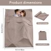 Sleeping Bag Liners SOMOYA Travel Camping Sheet Lightweight Hotel Sleeping Sack, Give You a Clean Environment When Outdoor Khaki Brown, 63 x 82.6inch(160 x 210cm) view 2