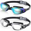 Aegend Swim Goggles, 2 Pack Swimming Goggles No Leaking Adult Men Women Youth, Flexible, Detachable, Aqua & Clear view 1