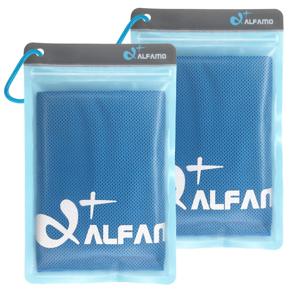 Blue S Cooling Towels 2 Pack - Face & Neck Cool Rag for Sports, Chilly Pad Wet Towel