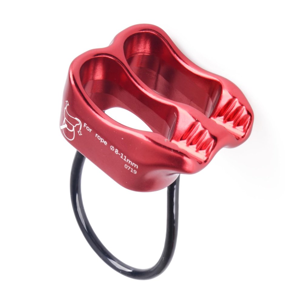 TRIWONDER ATC Belay Device V-grooved Micro Rescue Guide Belay Device for Rock Climbing Gear Rappelling Equipment (Red)