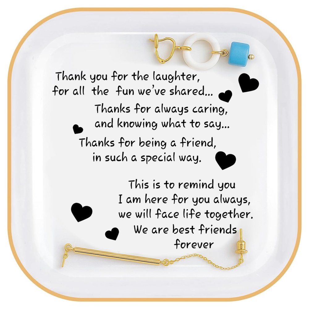 PUDDING CABIN Friend Birthday Gifts for Women,Friendship Thank You Ring Trinket Dish,Going Away Gifts for Friends,Long Distance Gifts for Women Moving Retirement Gifts For Woman