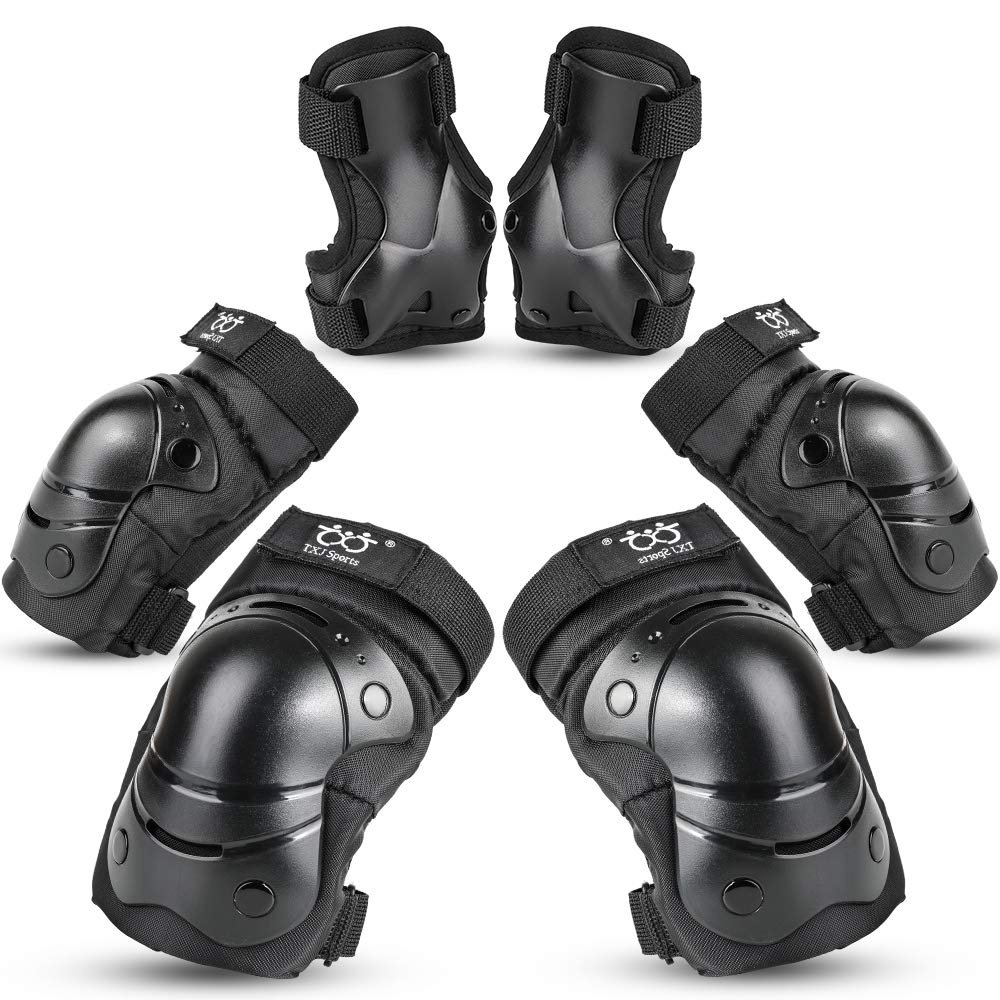 boruizhen Kids/Adult/Youth Knee and Elbow Pads with Wrist Guards 3 in 1 Protective Gear Set for Skateboarding Cycling BMX Bike Scooter Skating Riding