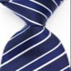 Geotae Zerun New Classic Men's Striped Silk Tie Necktie (Striped Blue/White) view 3