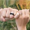 TIGRADE Titanium Ring 6MM 8MM 10MM Black and Blue Two-Tone Centre Groove Wedding Band Matte Finish Comfort Fit for Men Women, 8MM, Size 8 view 3