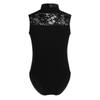 Kaerm Kids Girls Lace Mock Neck Cutout Back Athletic Tank Top Bodysuit Gymnastics Leotard Ballet Unitard Black 11-12 view 1