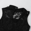 Kaerm Kids Girls Lace Mock Neck Cutout Back Athletic Tank Top Bodysuit Gymnastics Leotard Ballet Unitard Black 11-12 view 3