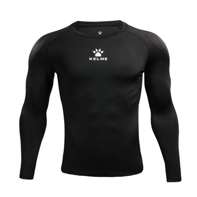 KELME Men's Cool Dry Compression Shirt Long Sleeve Sports Base Layer Unisex Thermal Undershirt Athletic Workout Cold (Black, Medium)