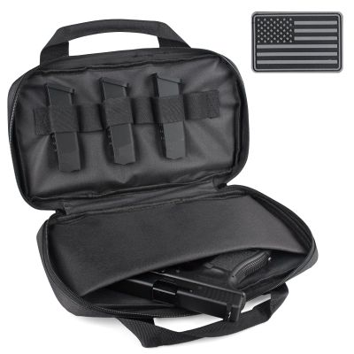 LIVANS Tactical Pistol Gun Case, Padded Handgun Case Double Pistol Wallet Handgun Pistol Soft Cases Rectangle Handguns Pouches