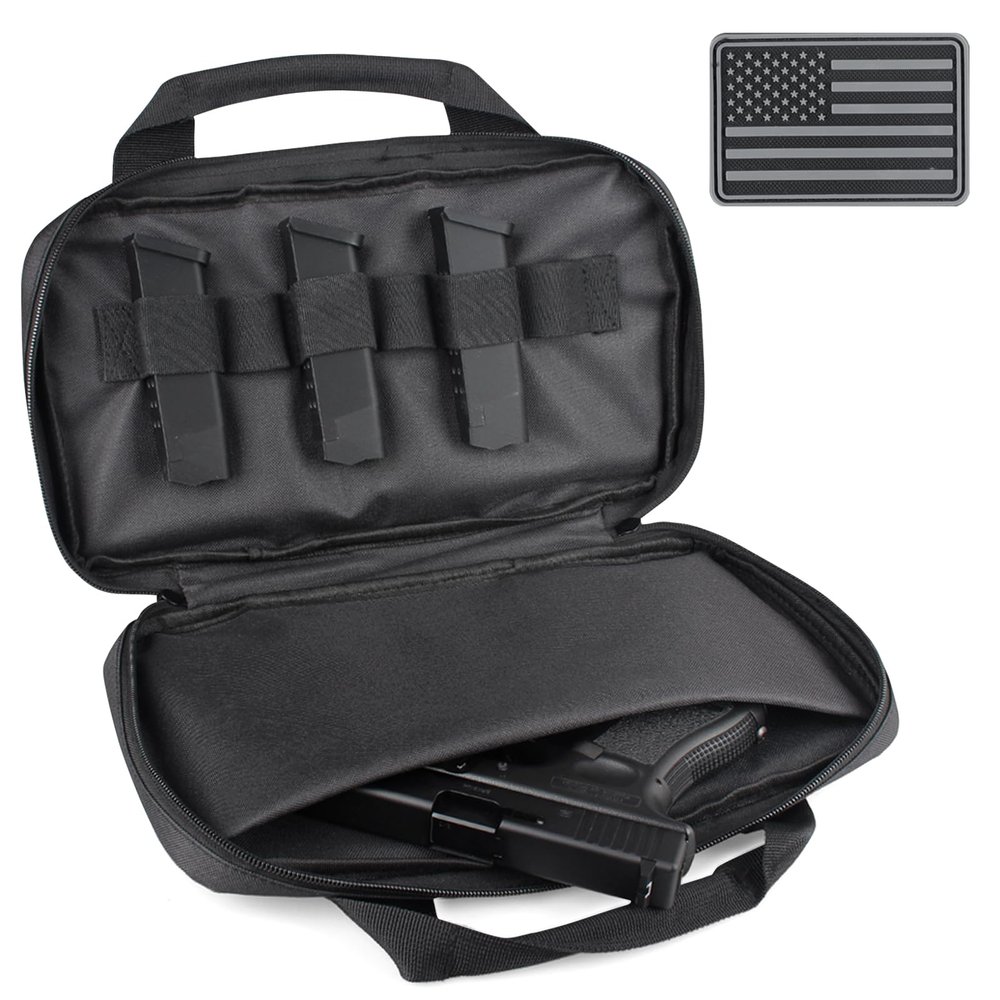 LIVANS Tactical Pistol Gun Case, Padded Handgun Case Double Pistol Wallet Handgun Pistol Soft Cases Rectangle Handguns Pouches