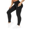 THE GYM PEOPLE Thick High Waist Yoga Pants with Pockets, Tummy Control Workout Running Yoga Leggings for Women (XXX-Large, Black) view 1