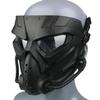 JFFCESTORE Original Creation Tactical Anti-Fog Airsoft Mask with Clear Lens Protective Full Face mask Dual Mode Wearing Design Adjustable Strap for Airsoft Paintball Cosplay C (Black Gray) view 1
