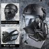 JFFCESTORE Original Creation Tactical Anti-Fog Airsoft Mask with Clear Lens Protective Full Face mask Dual Mode Wearing Design Adjustable Strap for Airsoft Paintball Cosplay C (Black Gray) view 4