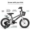 JOYSTAR Pluto Kids Bike 12 Inch Toddlers Bike with Training Wheels for Boys Girls Kids' Bicycle for Age 2-4 Years Gray view 2