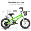 JOYSTAR Pluto Kids Bike 14 Inch BMX Style Children Bicycles with Training Wheels for Boys Girls Age 3-5 Years Green view 2
