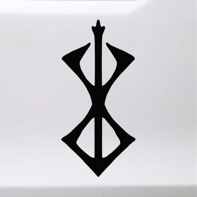 Turquoise - Berserk Rune Vinyl Decal - Viking Old Norse Symbol - Die Cut Sticker - 7.5w x 12.5h inches