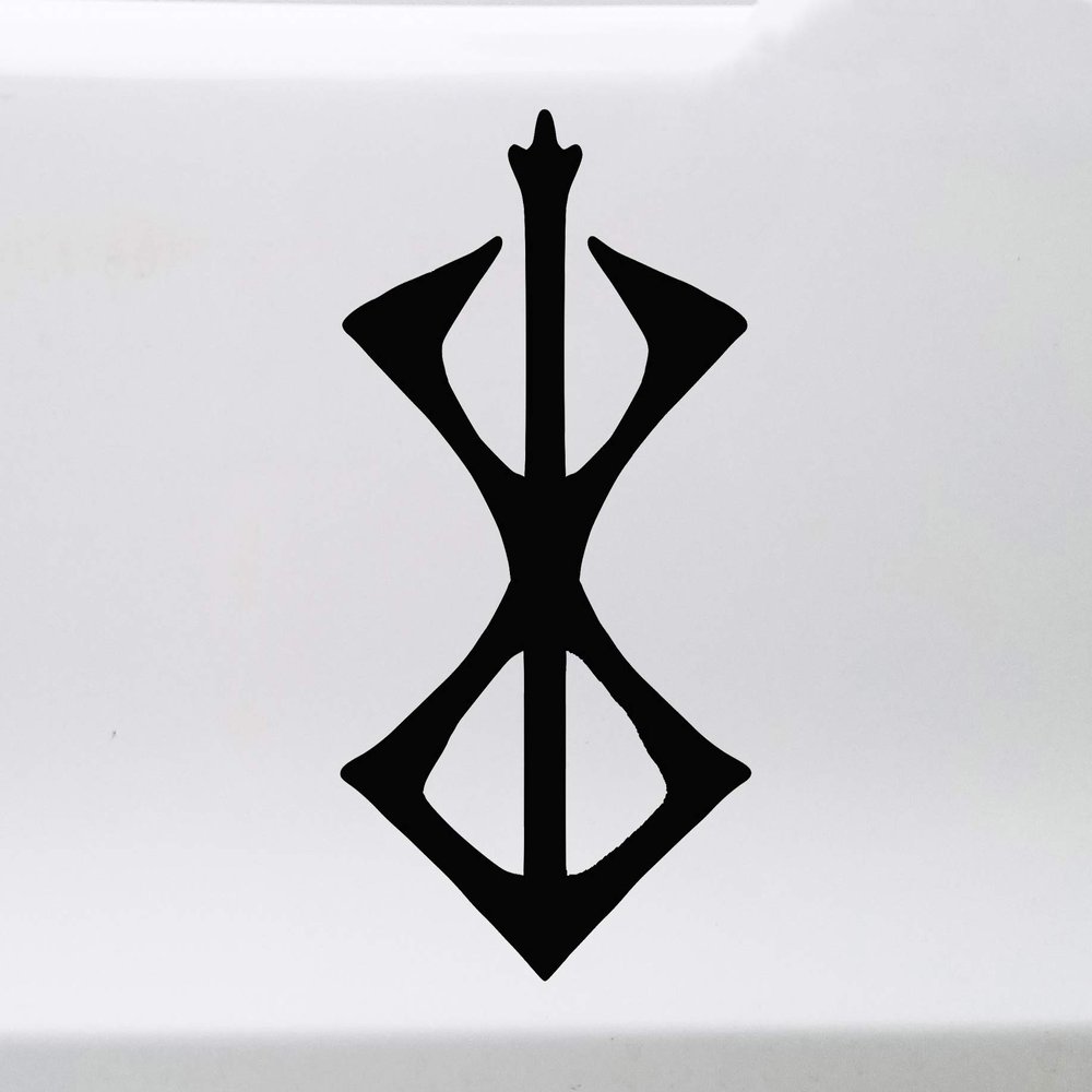 Turquoise - Berserk Rune Vinyl Decal - Viking Old Norse Symbol - Die Cut Sticker - 7.5w x 12.5h inches